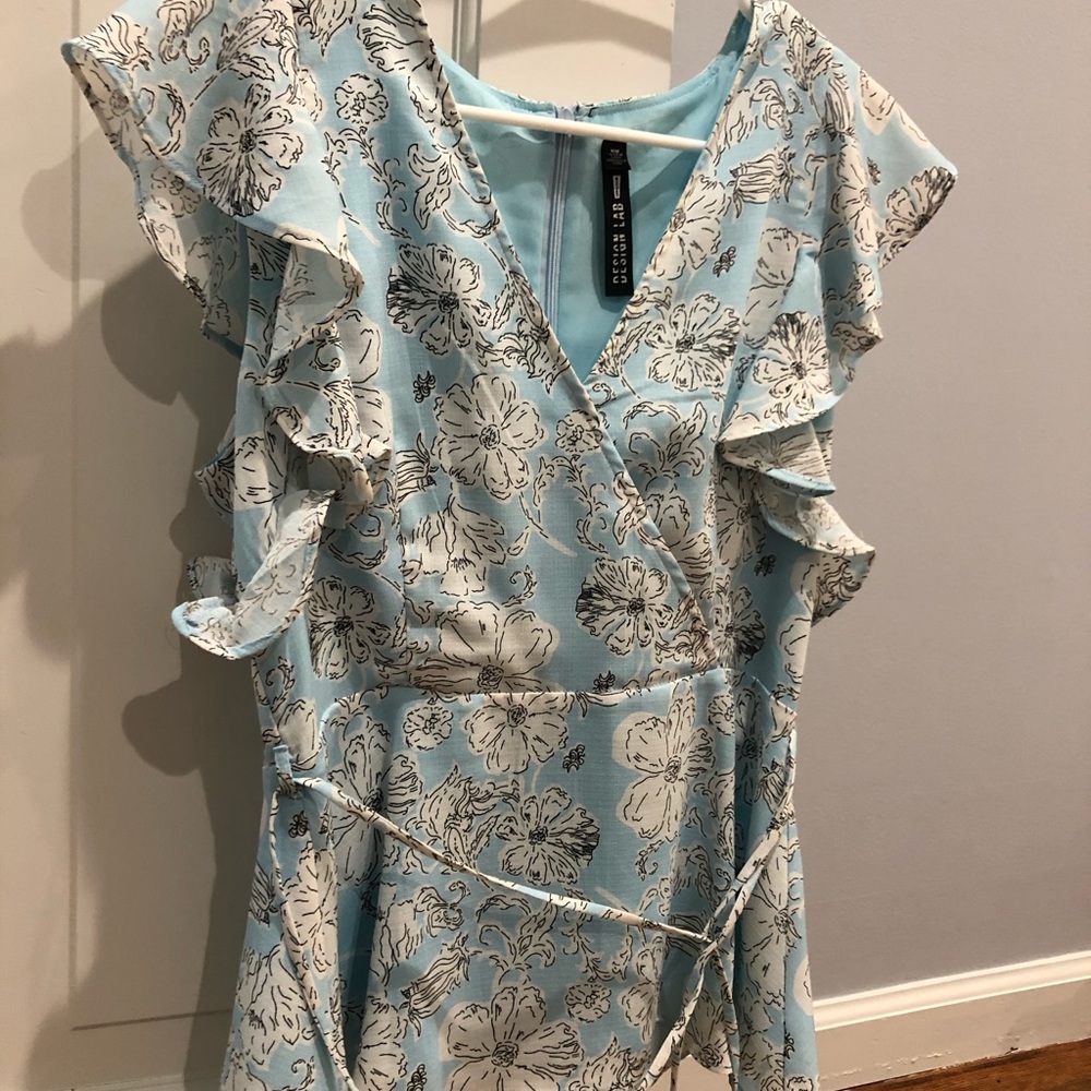 blue with flowers top